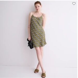 J. Crew Gwyneth Dainty Floral Slip Satin Dress Sleeveless Cupro Slip Dress 6